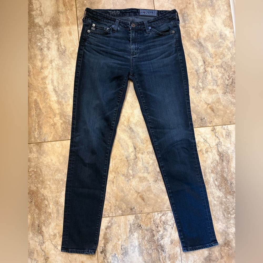 AG ADRIANO GOLDSCHMIED THE MIDDI ANKLE MID RISE BLUE DENIM JEANS WOMENS SIZE 25
